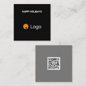 Clean Gray Corporate QR Code Mitteilungskarte (Vorne/Hinten)