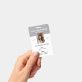 Clean Gray Homeschool Educator ID Abzeichen Ausweis (Handheld)