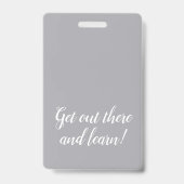 Clean Gray Homeschool Educator ID Abzeichen Ausweis (Rückseite)