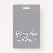 Clean Gray Homeschool Educator ID Abzeichen Ausweis (Rückseite)