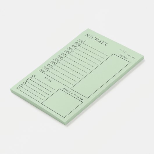 Clean Green & Black Daily Planer Post-it Klebezettel (angewinkelt)