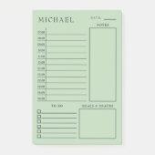 Clean Green & Black Daily Planer Post-it Klebezettel (Vorderseite)
