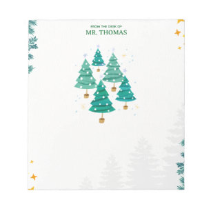 Clean Green Christmas Bäume Notizblock