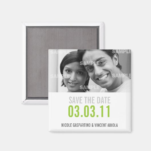 Clean Green Save the Date Magnet (Vorderseite/Rückseite)