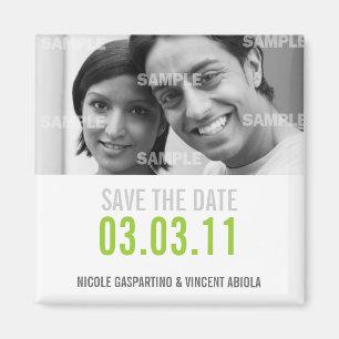 Clean Green Save the Date Magnet