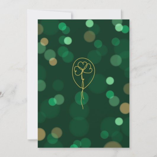 Clean Green Simple Bokeh St Patricks Day Einladung (Rückseite)