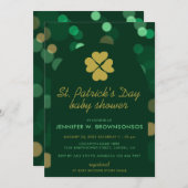 Clean Green Simple Bokeh St Patricks Day Einladung (Vorne/Hinten)