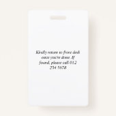 Clean Green White Visier - Ihr QR Code Ausweis (Rückseite)