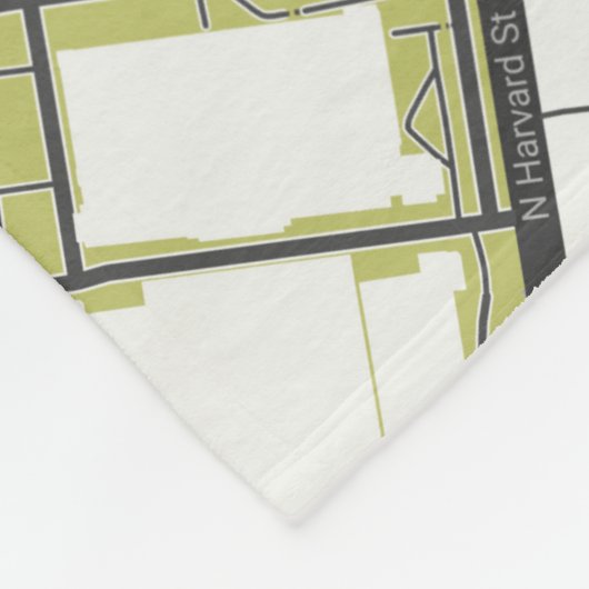 CLEAN HARVARD UNIVERSITY MASSACHUSETTS KONTUR MAP FLEECEDECKE (Ecke)