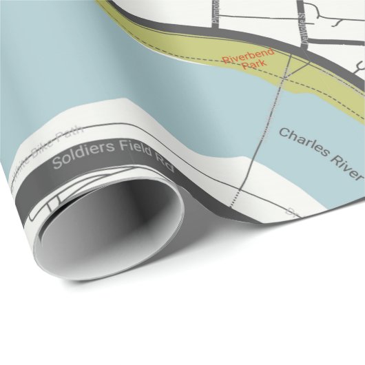 CLEAN HARVARD UNIVERSITY MASSACHUSETTS KONTUR MAP GESCHENKPAPIER (Rolleneckpunkt)