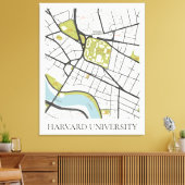 CLEAN HARVARD UNIVERSITY MASSACHUSETTS KONTUR MAP LEINWANDDRUCK (Insitu (Wohnzimmer))