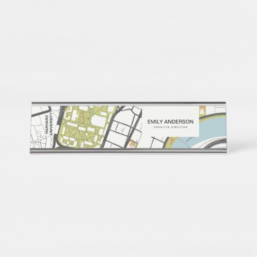 CLEAN HARVARD UNIVERSITY MASSACHUSETTS KONTUR MAP SCHREIBTISCHNAMENSPLAKETTE (Vorderseite )