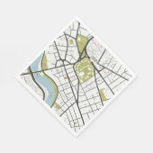CLEAN HARVARD UNIVERSITY MASSACHUSETTS KONTUR MAP SERVIETTE (Ecke)