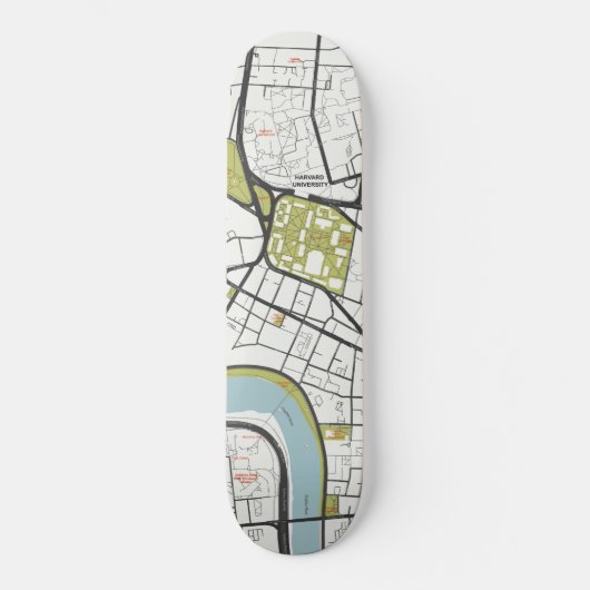CLEAN HARVARD UNIVERSITY MASSACHUSETTS KONTUR MAP SKATEBOARD (Vorderseite)