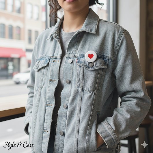 Clean Heart Accent Pin for Everyday Fashion Button