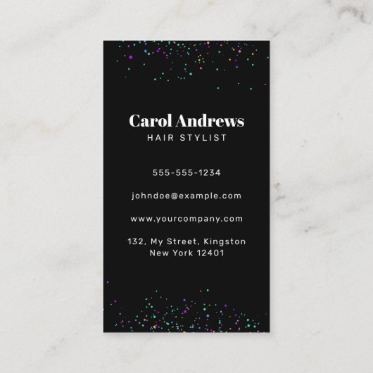 Clean Holographic Ribbon & Scissors Hair Stylist Visitenkarte (Rückseite)