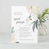 CLEAN IVORY GREEN FLORAL BRAUTPARTY INVITE DANKESKARTE (Stehend Vorderseite)