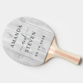 Clean Light Gray Couple Names with Wedding Date Tischtennis Schläger (Seitenansicht)