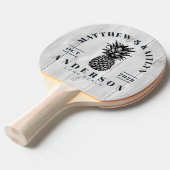 Clean Light Gray Tropical Pineapple Wedding Crest Tischtennis Schläger (Vorderseite)