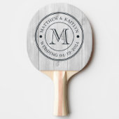 Clean Light Gray Wooden  Wedding Monogram Tischtennis Schläger (Vorderseite)