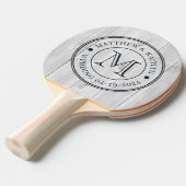 Clean Light Gray Wooden  Wedding Monogram Tischtennis Schläger (Vorderseite)