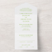 Clean Lime Green Elegante Hochzeit All In One Einladung (Innen Boden)