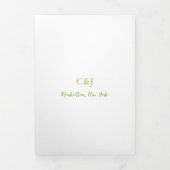 Clean Lime Green QR Code Elegante Hochzeit Dreifach Gefaltete Einladung (Cover)