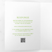 Clean Lime Green QR Code Elegante Hochzeit Dreifach Gefaltete Einladung (Innen Erste Seite)