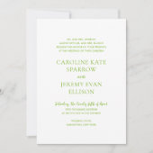 Clean Lime Green QR Code Elegante Hochzeit Einladung (Vorderseite)