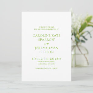 Clean Lime Green QR Code Foto Elegante Hochzeit Save The Date