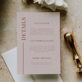 Clean Line Terracotta Hochzeitsdetails Begleitkarte