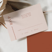 Clean Line Terracotta Minimalistische Hochzeitskar RSVP Karte