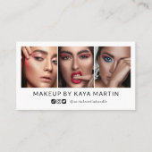 Clean Makeup Künstler Foto Collage Social Media Visitenkarte (Vorderseite)