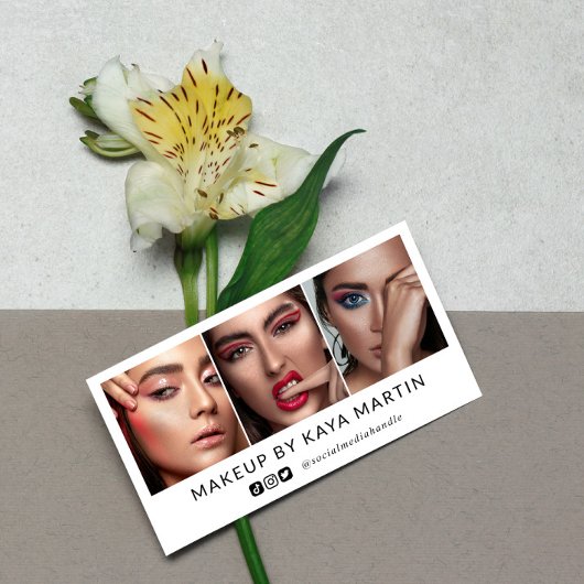 Clean Makeup Künstler Foto Collage Social Media Visitenkarte
