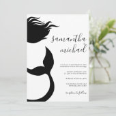 Clean Mermaid Silhouette Wedding Einladung (Stehend Vorderseite)