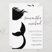 Clean Mermaid Silhouette Wedding Einladung (Vorne/Hinten)