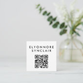Clean Minimal Craft Chocolate Maker QR Code Square Quadratische Visitenkarte (Stehend Vorderseite)