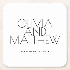 Clean Minimal Wedding | Elegant Simple Typography Rechteckiger Pappuntersetzer