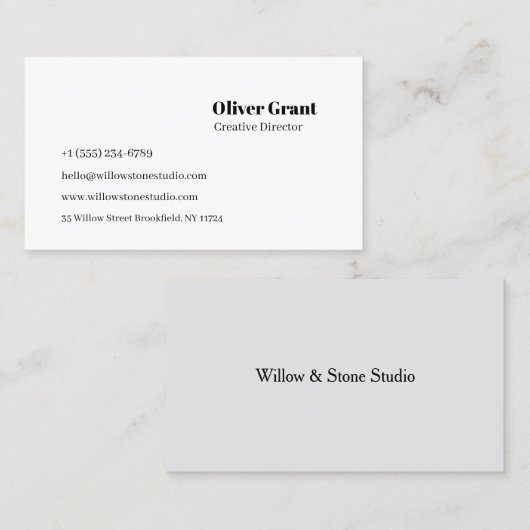 Clean Minimalist Business Card Visitenkarte (Vorne/Hinten)