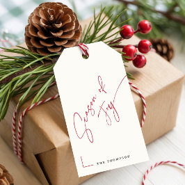 Clean Minimalist Family Name Christmas Present Geschenkanhänger