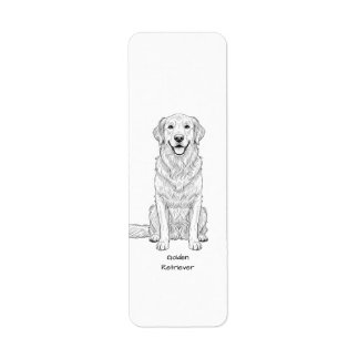 Clean Minimalist Golden Retriever Line Art 