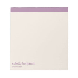 Clean Minimalist Lavender Purple & Pale Peach Notizblock