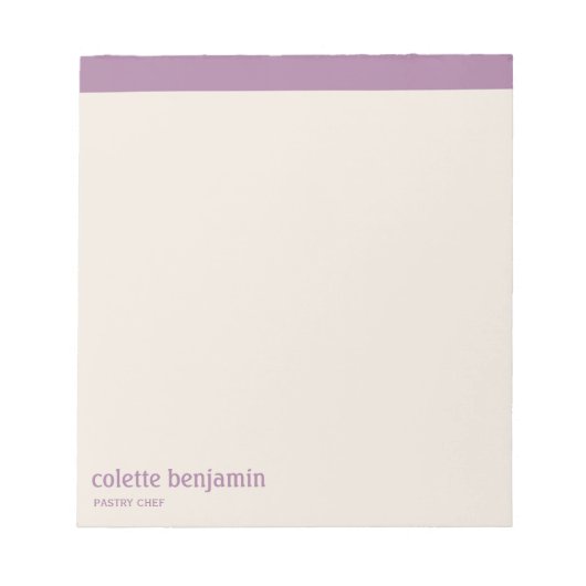 Clean Minimalist Lavender Purple & Pale Peach Notizblock (Vorderseite)