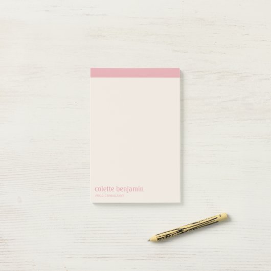 Clean Minimalist Pastel Pink & Pale Peach Post-it Klebezettel (Auf Schreibtisch)