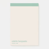Clean Minimalist Turquoise-Green & Pale Peach Post-it Klebezettel (Vorderseite)