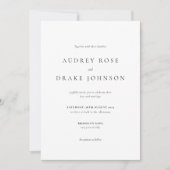 Clean Modern Black and White Wedding Einladung (Vorderseite)