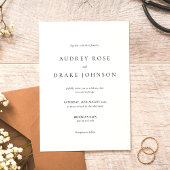 Clean Modern Black and White Wedding Einladung