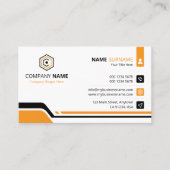 Clean & Modern Orange & White Corporate Visitenkarte (Vorderseite)