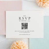 Clean Modern Qr Code Wedding RSVP Karte