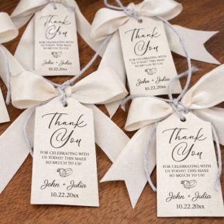 Clean Modern Wedding Favor Gift Tag Geschenkanhänger